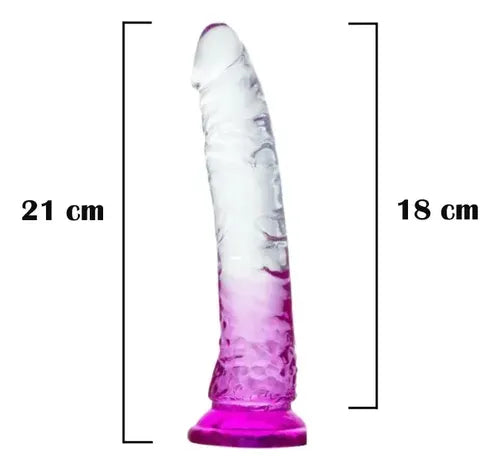Dildo transparente de silicona flexible